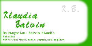 klaudia balvin business card
